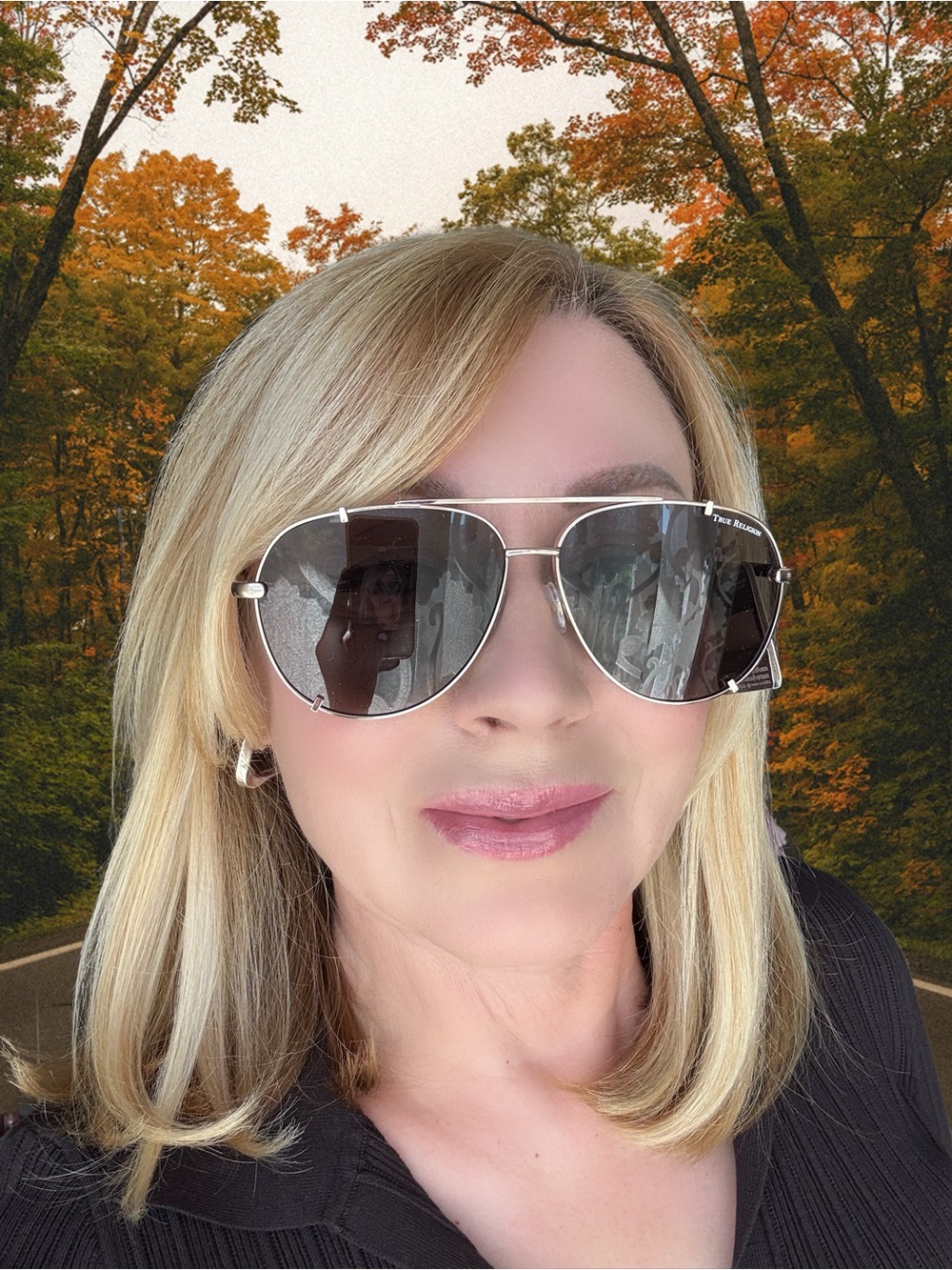 True Religion Gold Aviator Sunglasses with Brown Lenses NWT
